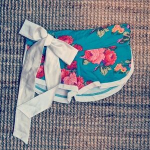 CUTE BOOTY LOUNGE Cute Booty Shorts Aqua Floral Size Small